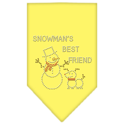 Snowman's Best Friend Rhinestone Bandana Yellow Small